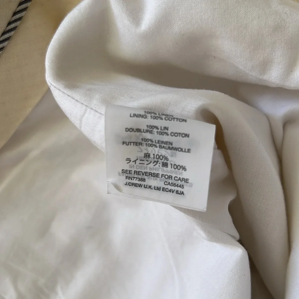 J.crew white linen wide leg cropped trousers. - Picture 7 of 7